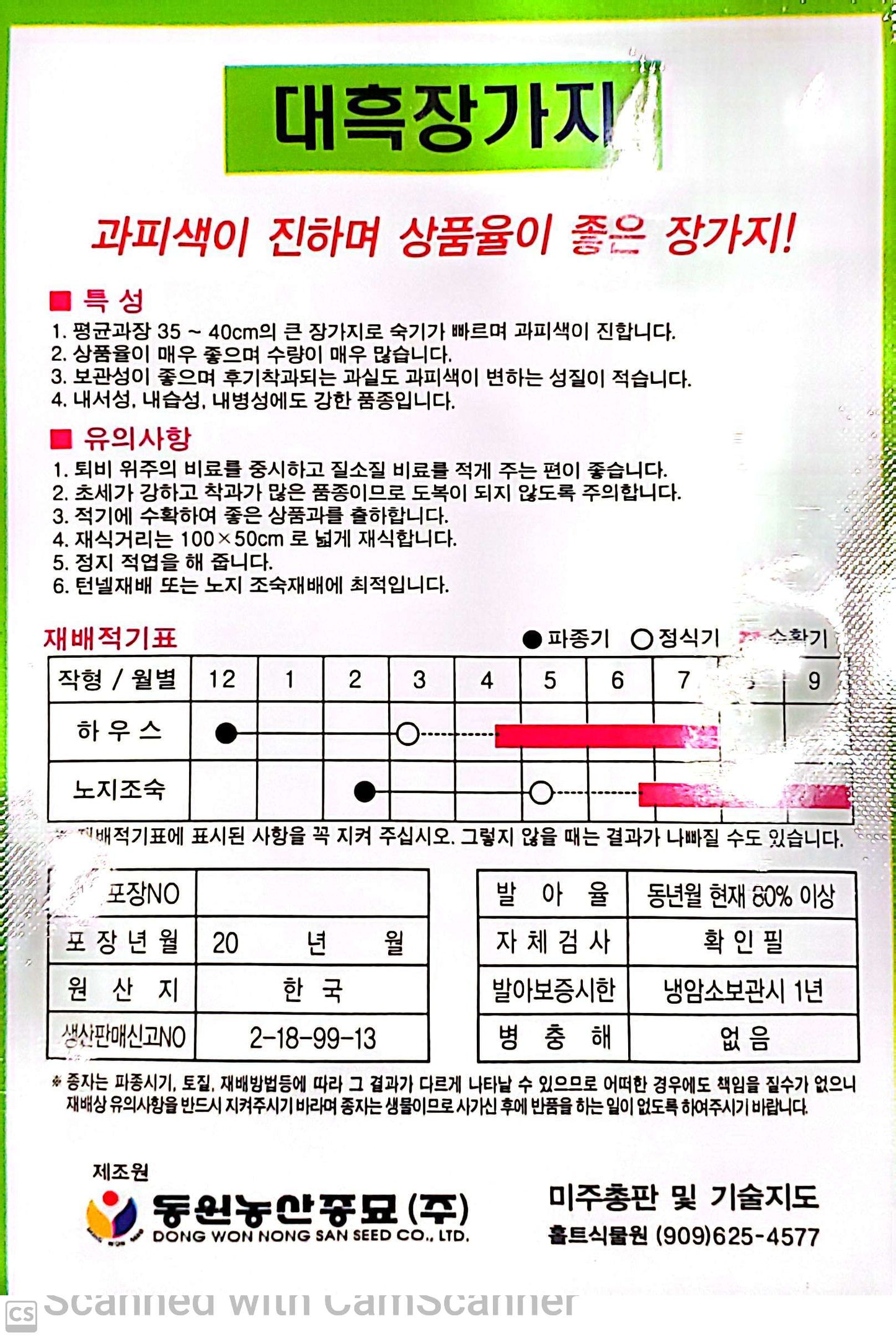 가지 대흑장가지 Egg Plant