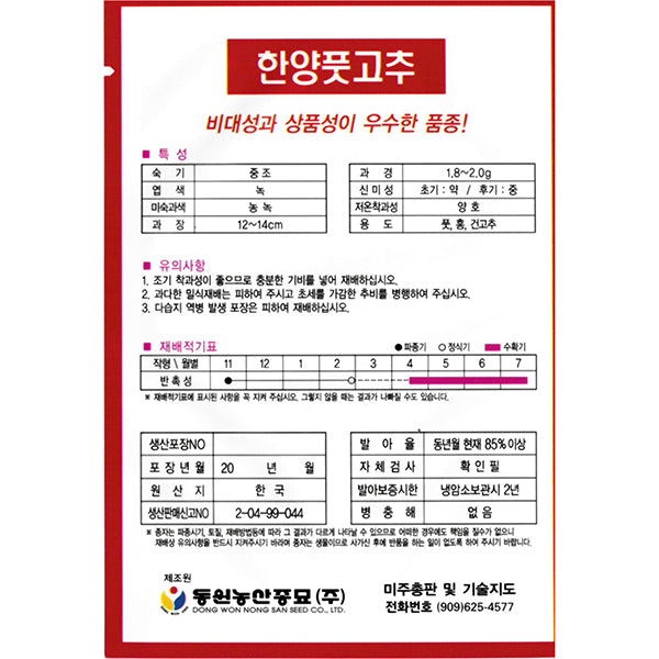 고추 한양풋고추